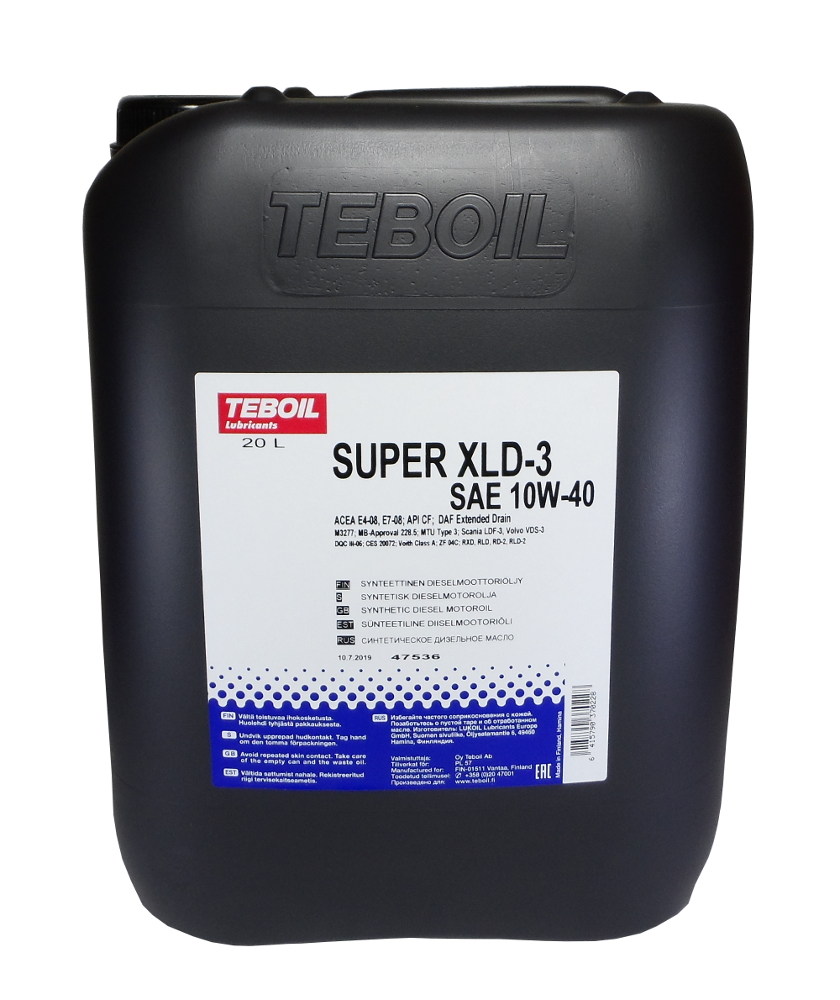 MOOTTORIÖLJY SUPER XLD-3 SAE 10W-40 20L EURO 6
